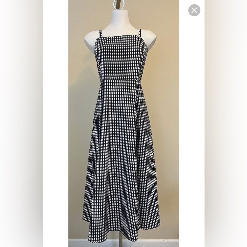 Gap Navy Gingham midi dress